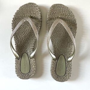 Ilse Jacobsen Gold Sparkle Flip Flops